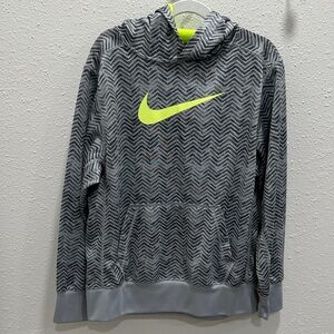 Nike Chevron Hoodie in Gray and Neon Yellow